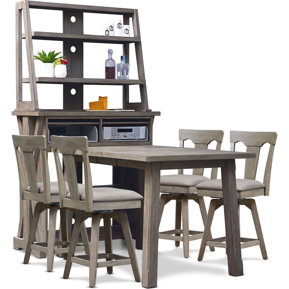 maxton gray  pc counter height dining room   