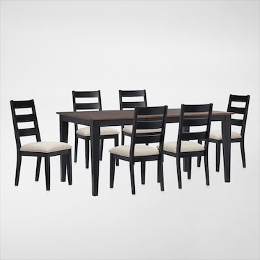 Maxwell Extendable Dining Table and 6 Upholstered Chairs