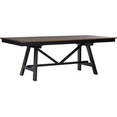 Maxwell Trestle Extendable Dining Table and 6 Chairs - Black