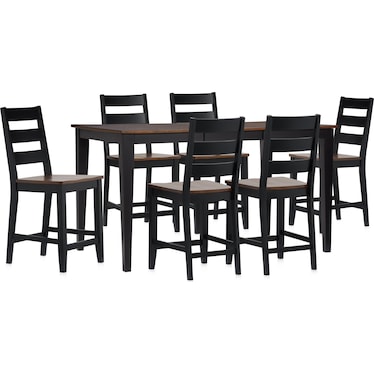 Maxwell Counter-Height Extendable Dining Table and 6 Stools