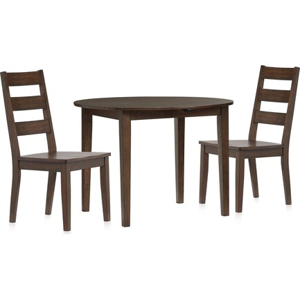 Maxwell Drop-Leaf Dining Table and 2 Chairs - Hickory
