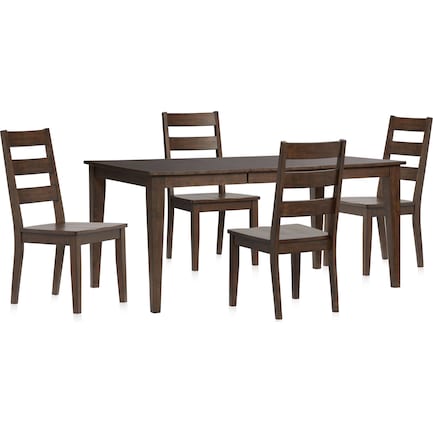 Maxwell Dining Table and 4 Chairs - Hickory