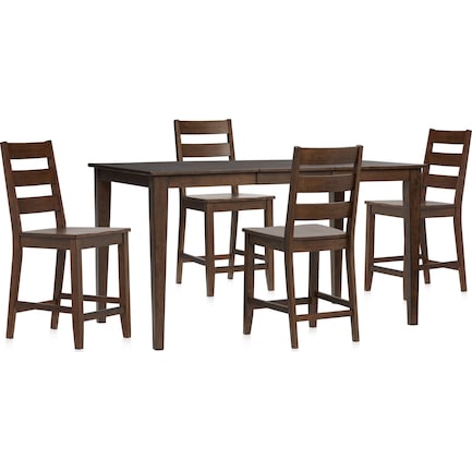 Maxwell Counter-Height Dining Table and 4 Stools - Hickory