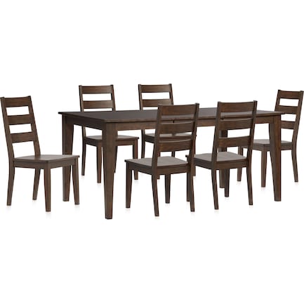 Maxwell Dining Table and 6 Chairs - Hickory