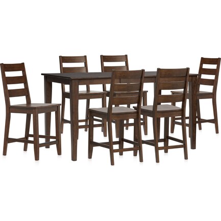 Maxwell Counter-Height Dining Table and 6 Stools - Hickory