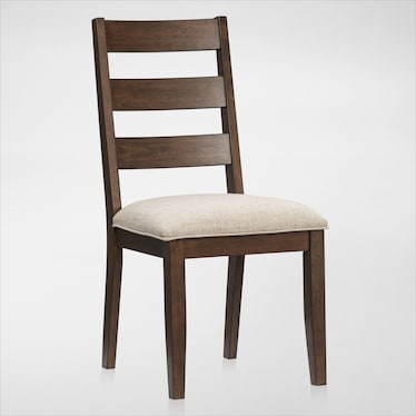 Maxwell Upholstered Dining Chair - Hickory - Wood Legs