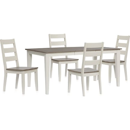 Maxwell Dining Table and 4 Chairs - Gray
