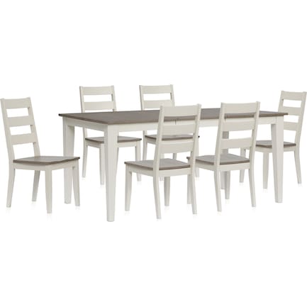 Maxwell Dining Table and 6 Chairs - Gray