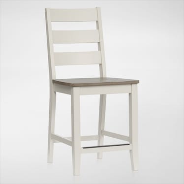 Maxwell Solid Wood Counter-Height Stool - Gray