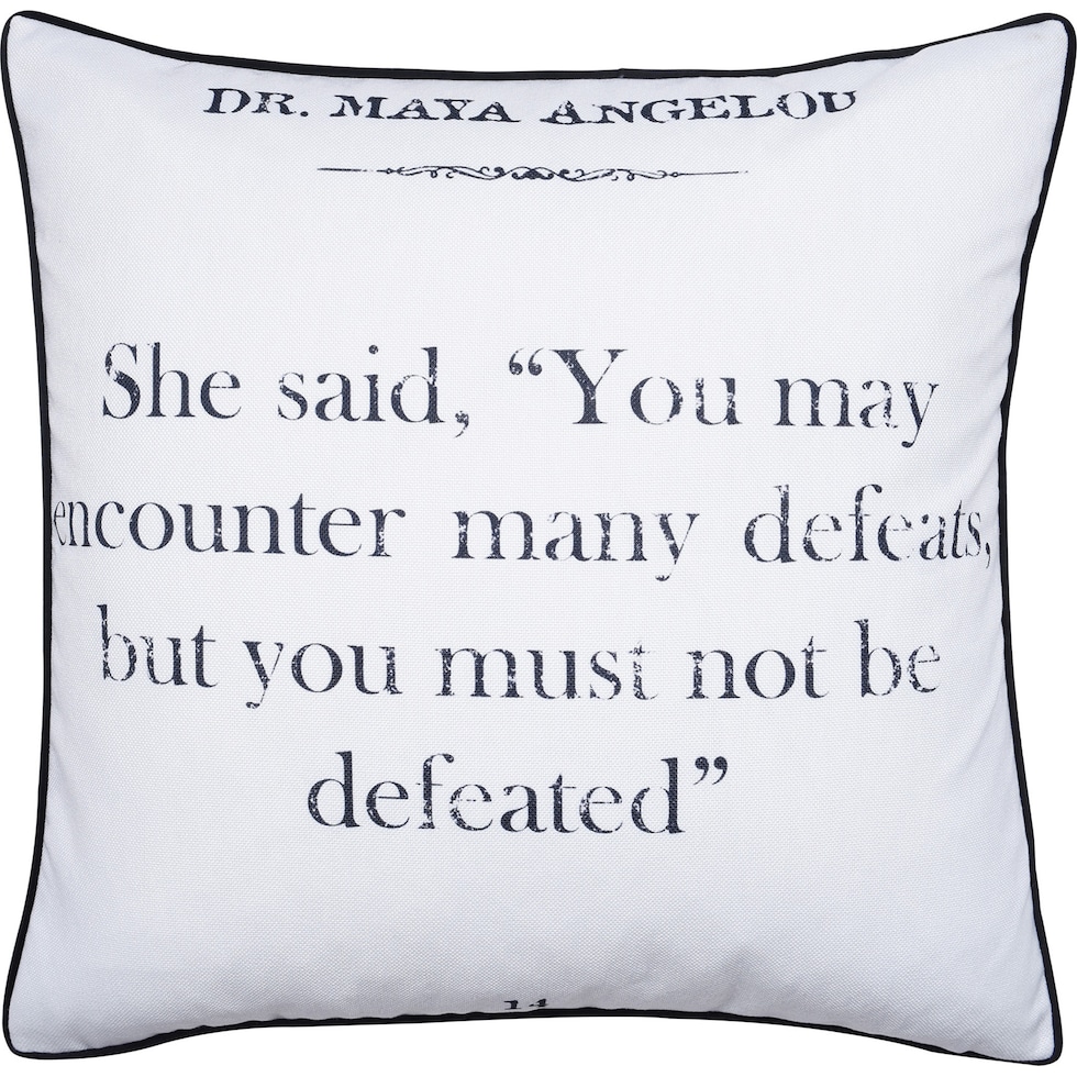 maya angelou pillow black white accent pillow   