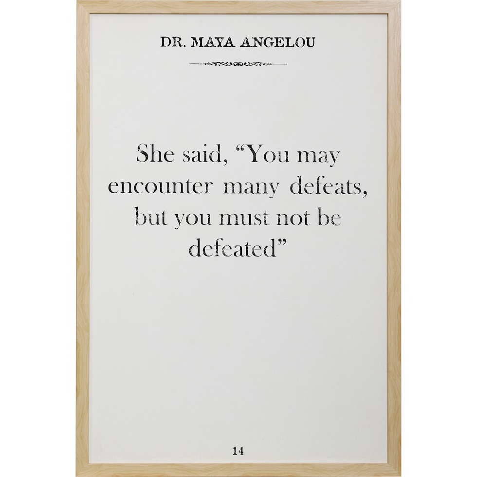 maya angelou white wall art   