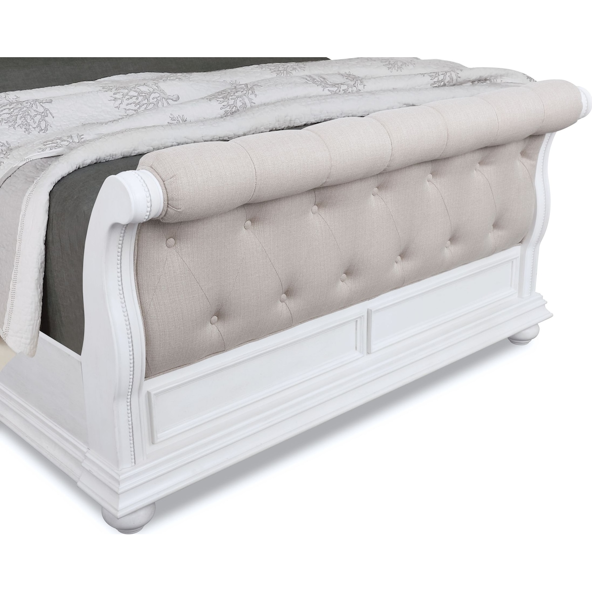 Mayfair 5Piece Upholstered Sleigh Bedroom Set with Dresser and Mirror Value City Furniture