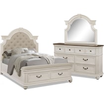 mayfair white  pc king storage bedroom   