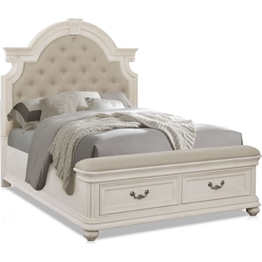 Mayfair 5-Piece King Upholstered Storage Bedroom Set with Dresser and Mirror