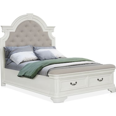 Mayfair 5-Piece Upholstered Storage Bedroom Set with Dresser and Mirror