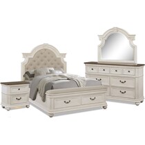 mayfair white  pc king storage bedroom   