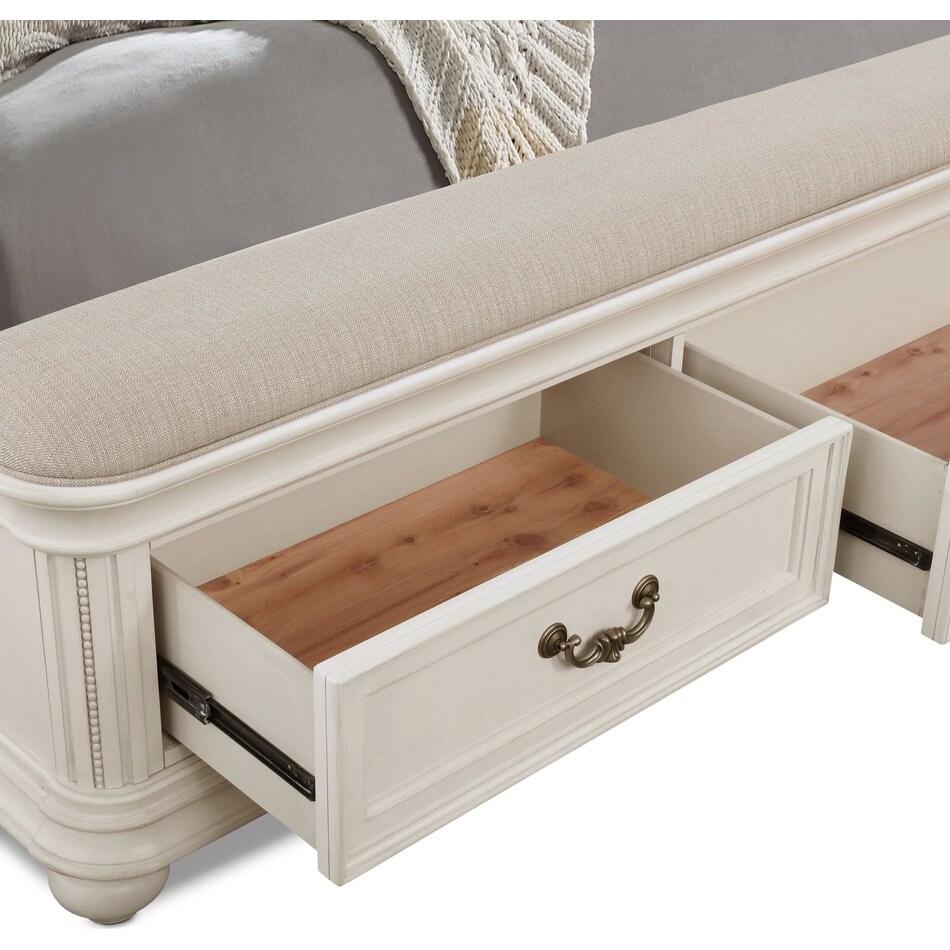mayfair white  pc king storage bedroom   