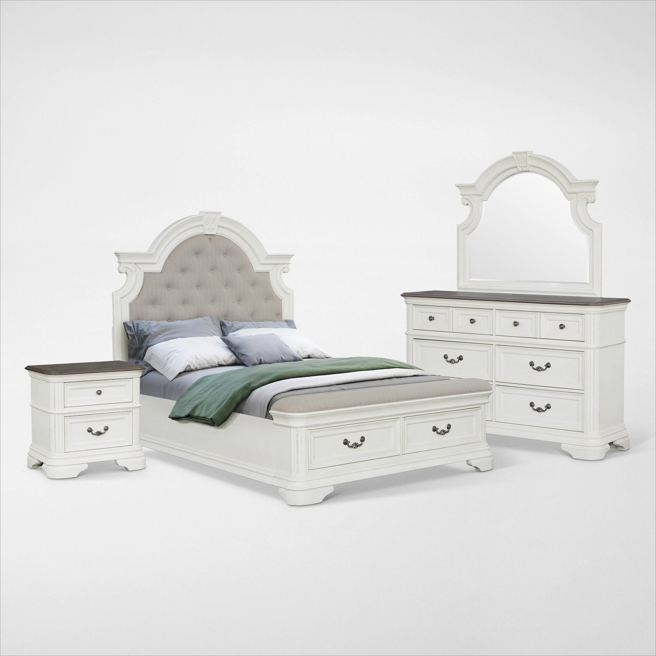 Mayfair 6Piece Upholstered Storage Bedroom Set with Nightstand