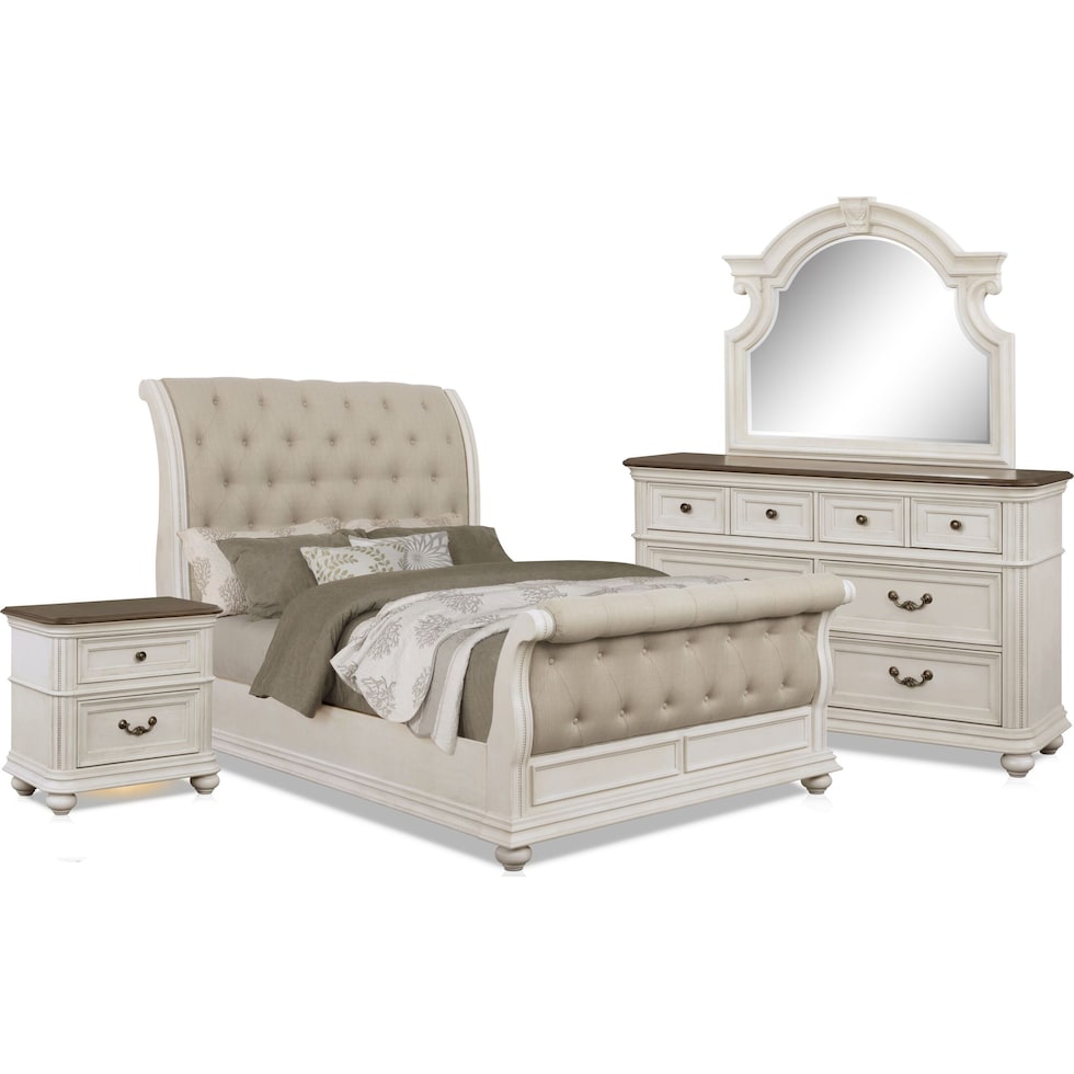 mayfair white  pc queen bedroom   