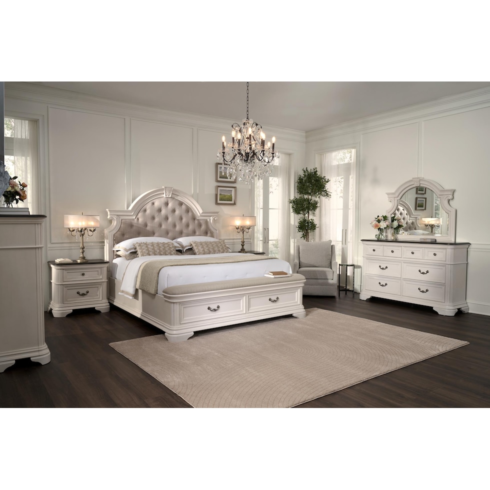 mayfair white king bed   