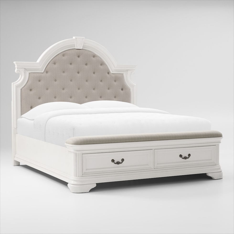 mayfair white queen bed   