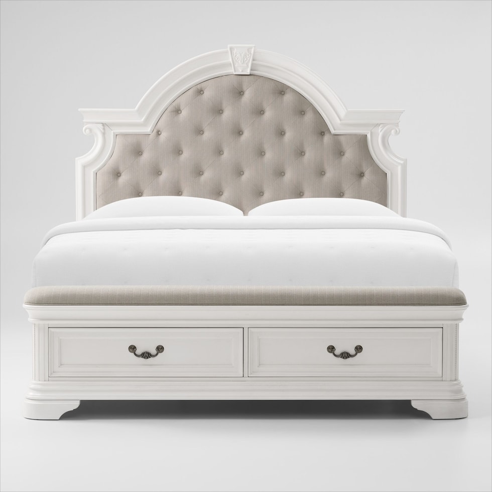 mayfair white queen bed   