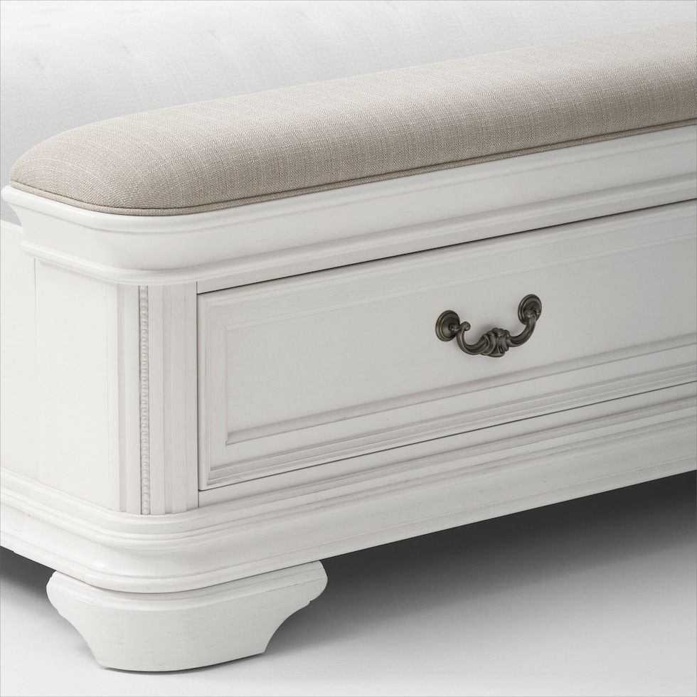 mayfair white queen bed   