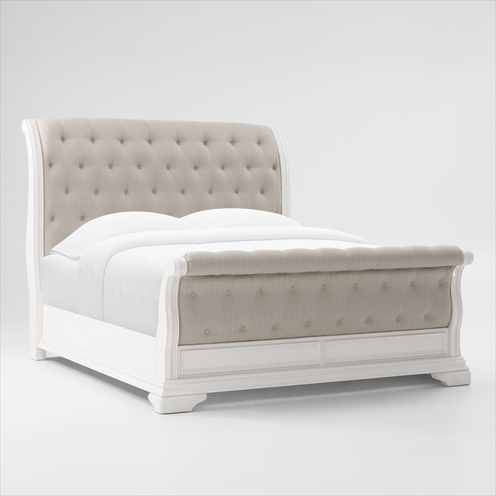 mayfair white queen bed   