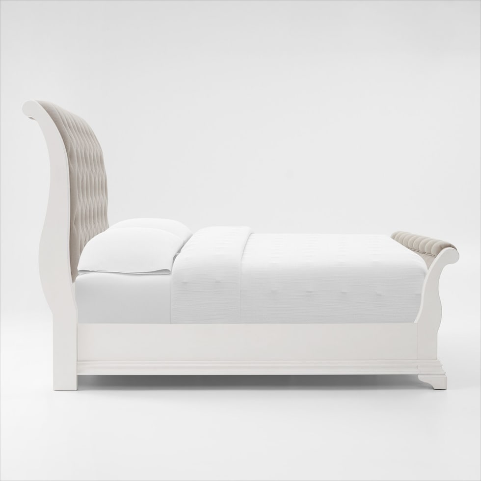 mayfair white queen bed   