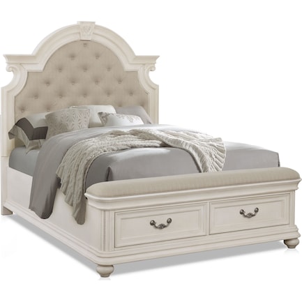 Undefined Value City Furniture, White Upholstered King Bed