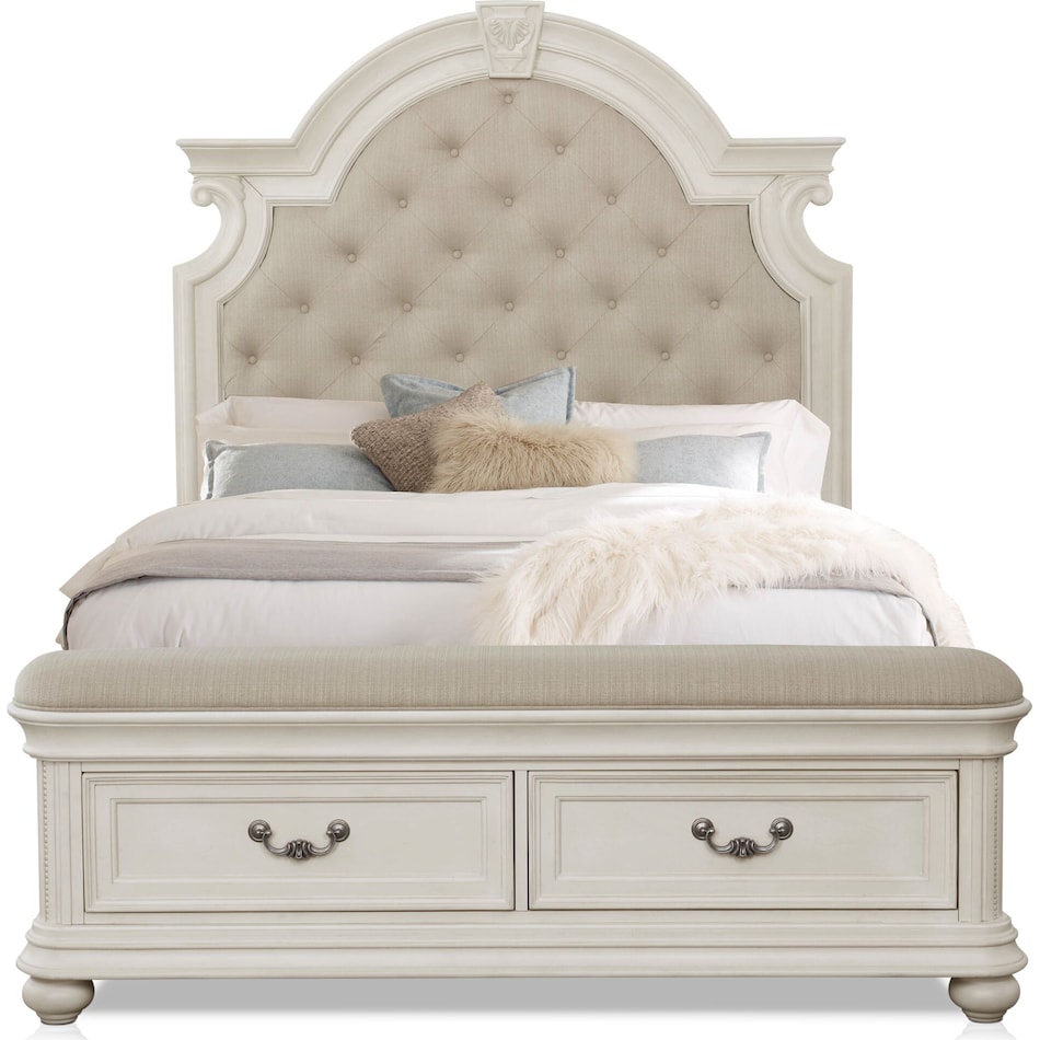 mayfair white queen storage bed   