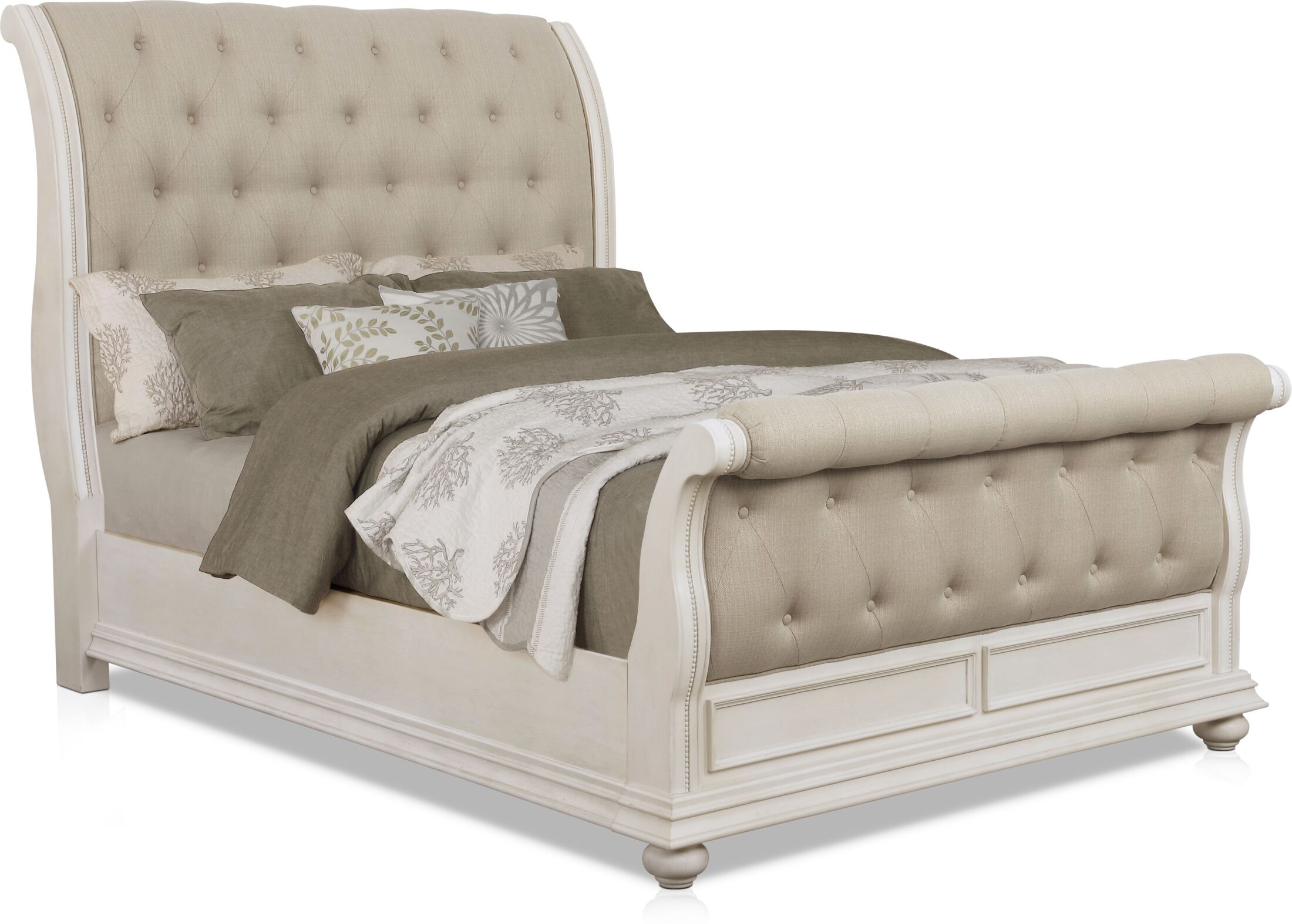 Undefined Value City Furniture, Althea Upholstered Sleigh Bed King