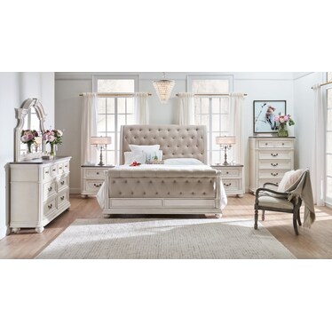 Mayfair Queen Upholstered Sleigh Bed