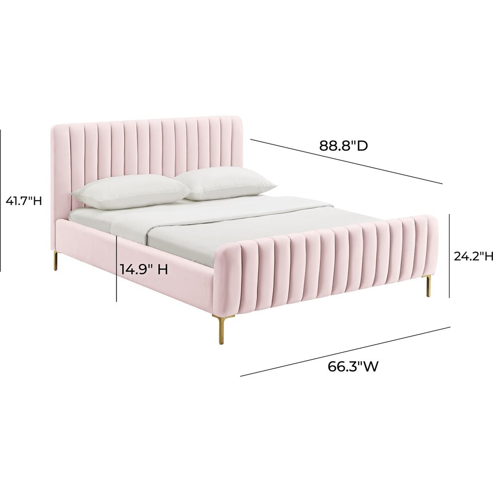 maylin pink queen bed   