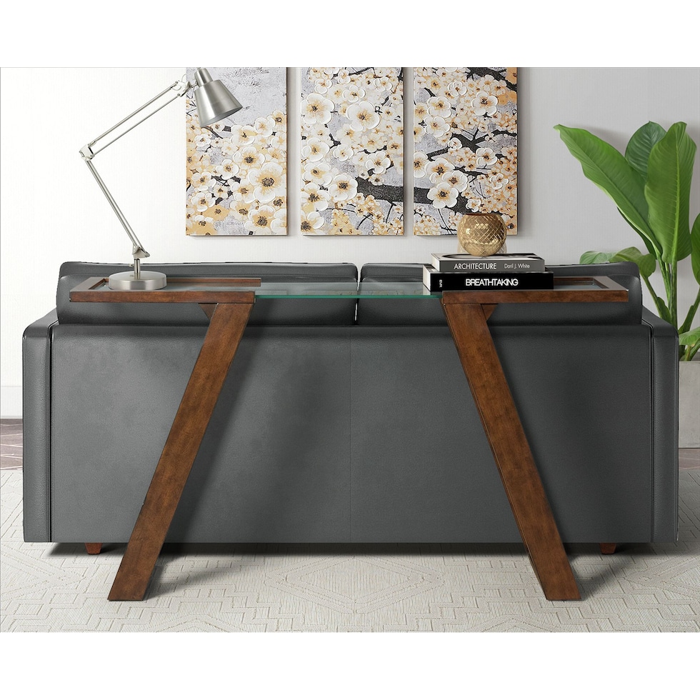 maysen dark brown console table   