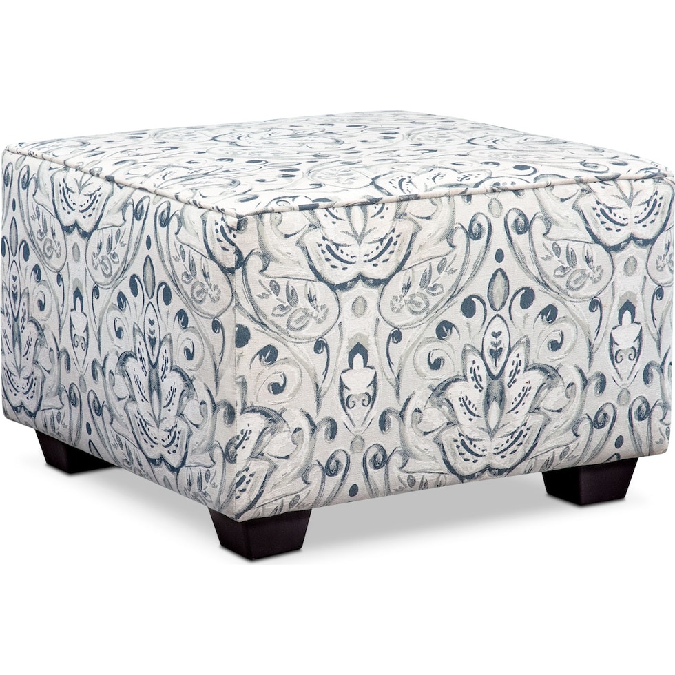 mckenna multi pewter accent ottoman   