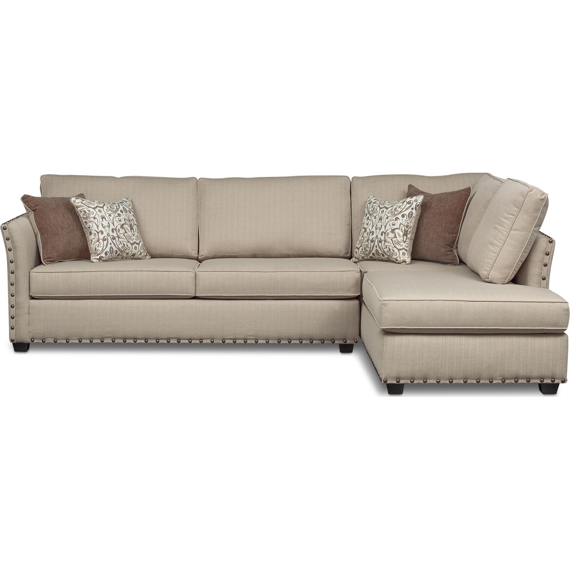 Mckenna 2-Piece Sectional with Chaise - Sand | Value City Furniture and ...