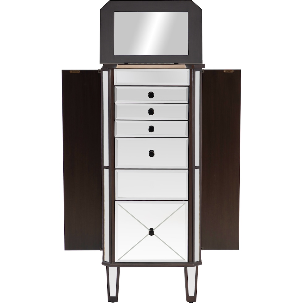 mekia dark espresso glass armoire   