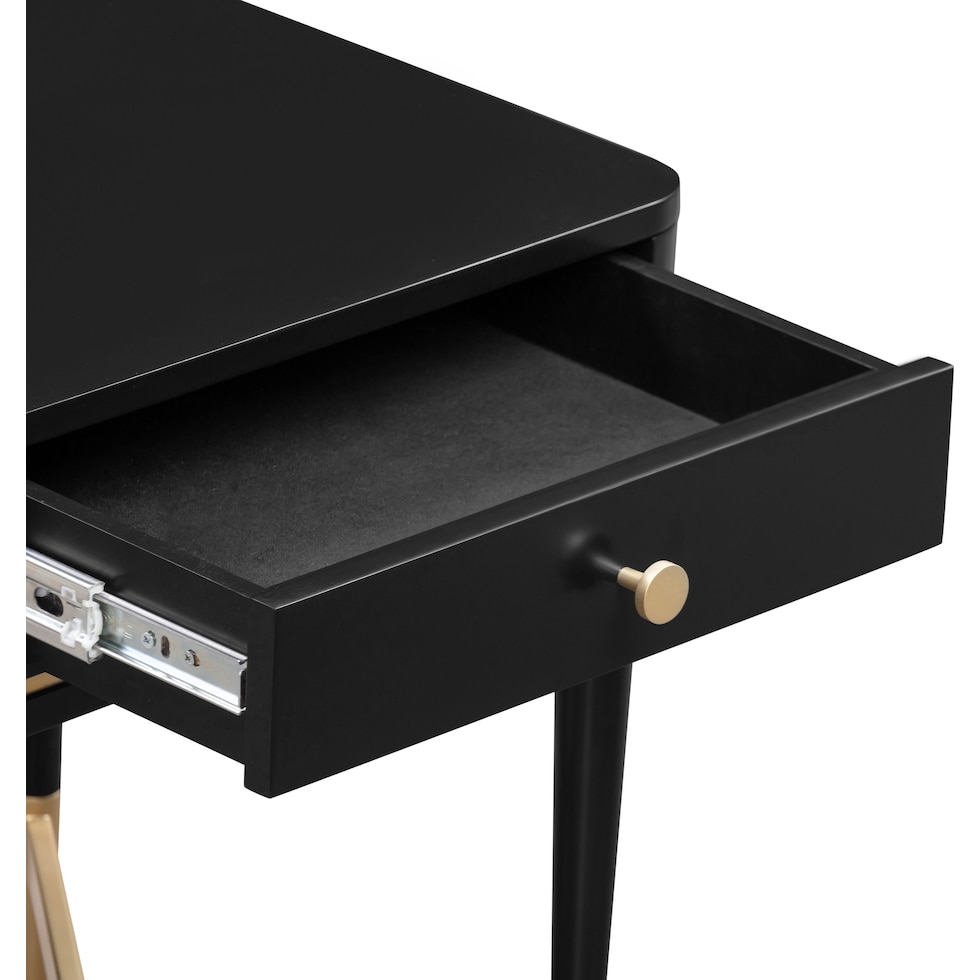 melina black nightstand   