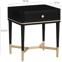 melina black nightstand   