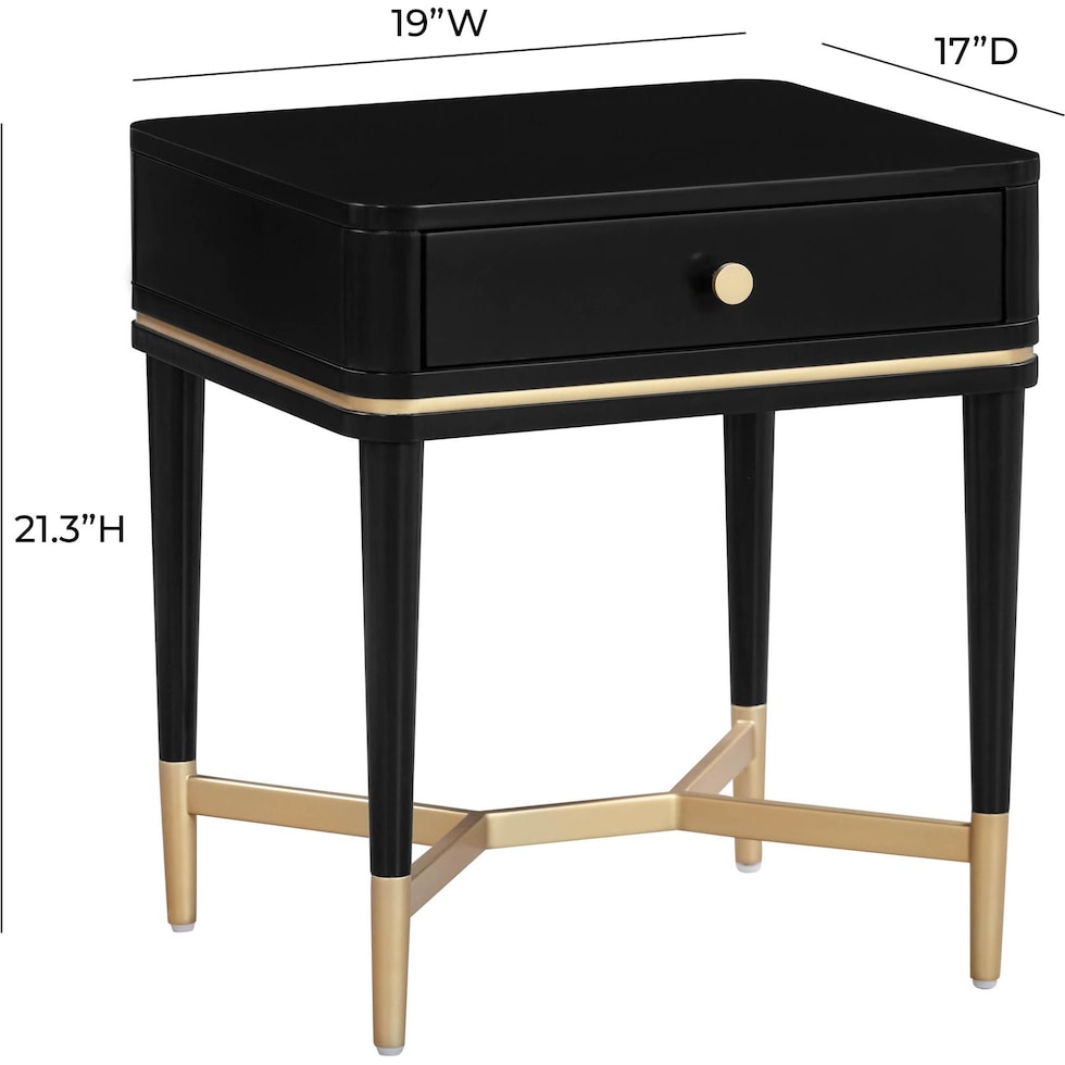 melina black nightstand   