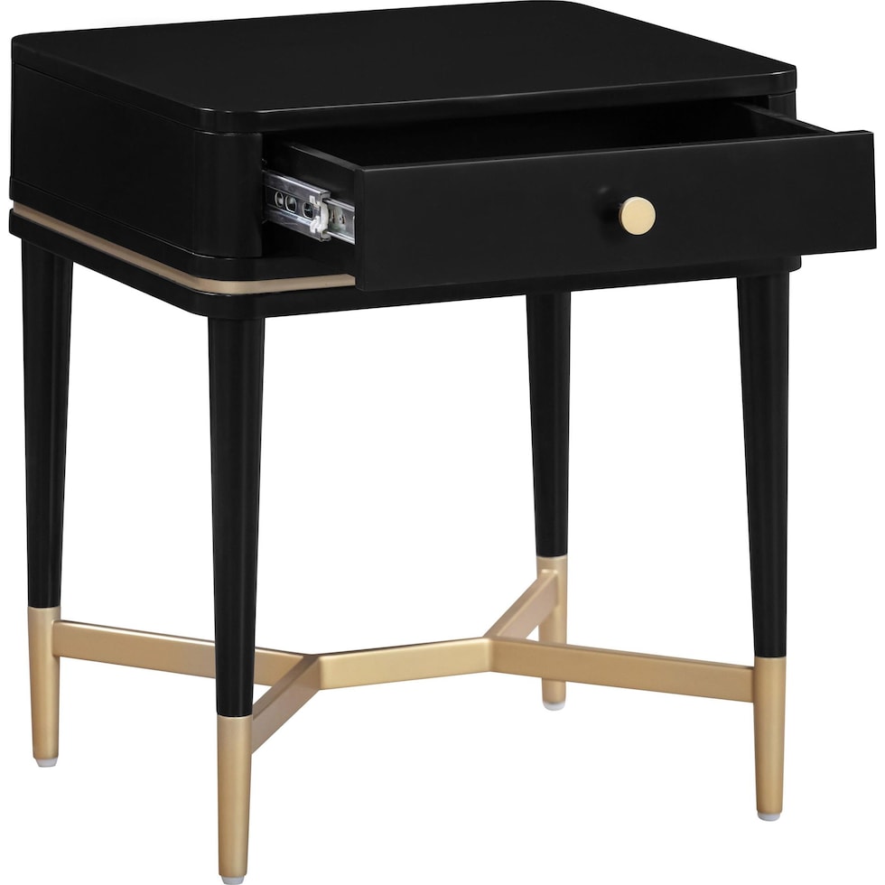 melina black nightstand   