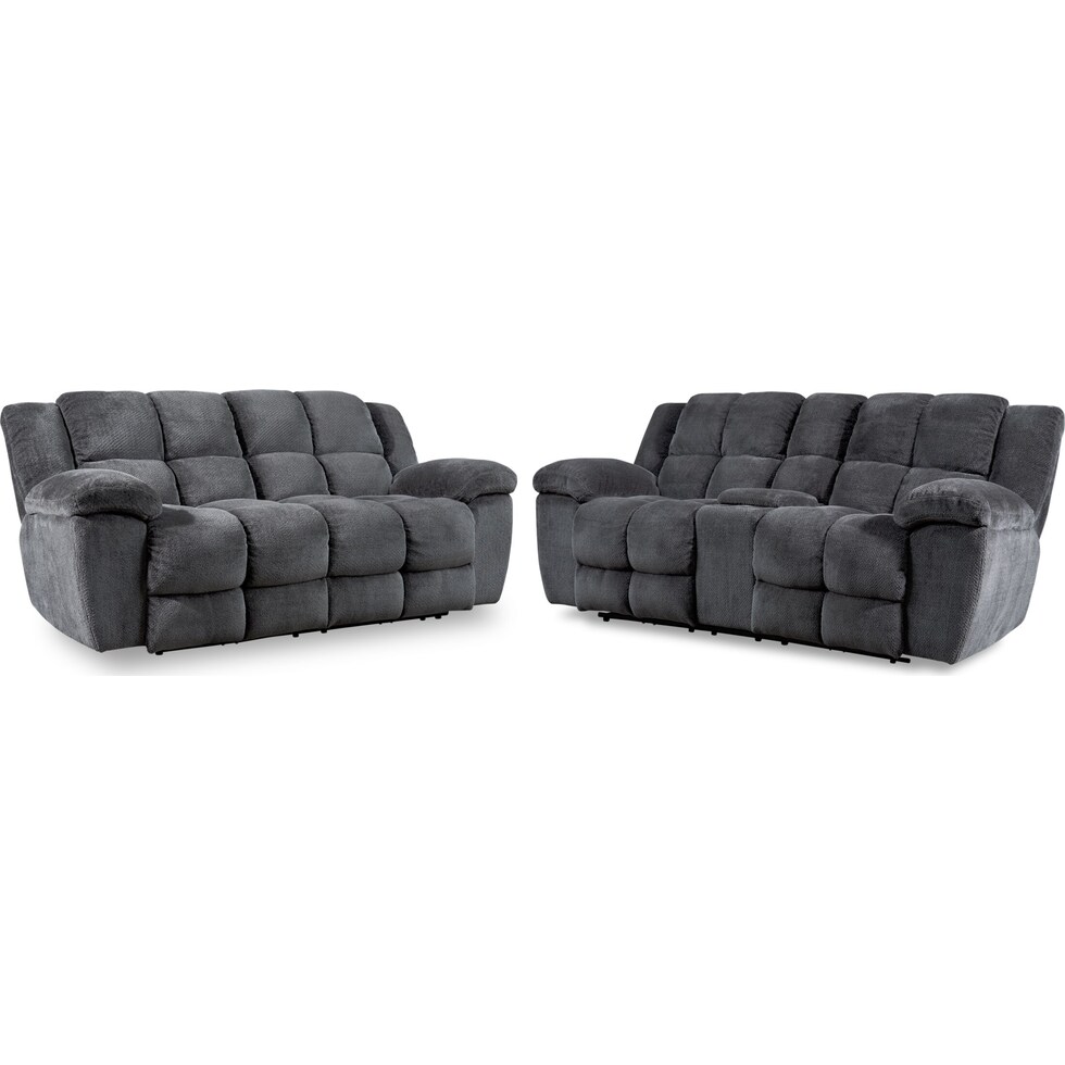 mellow gray  pc manual reclining living room   