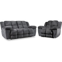 mellow gray  pc manual reclining living room   