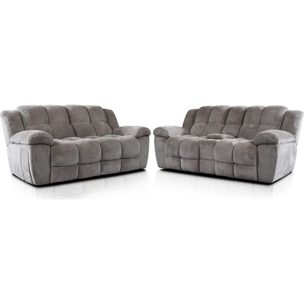 mellow gray  pc manual reclining living room   
