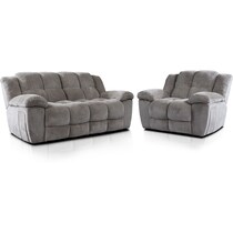 mellow gray  pc manual reclining living room   
