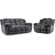mellow gray  pc power reclining living room   