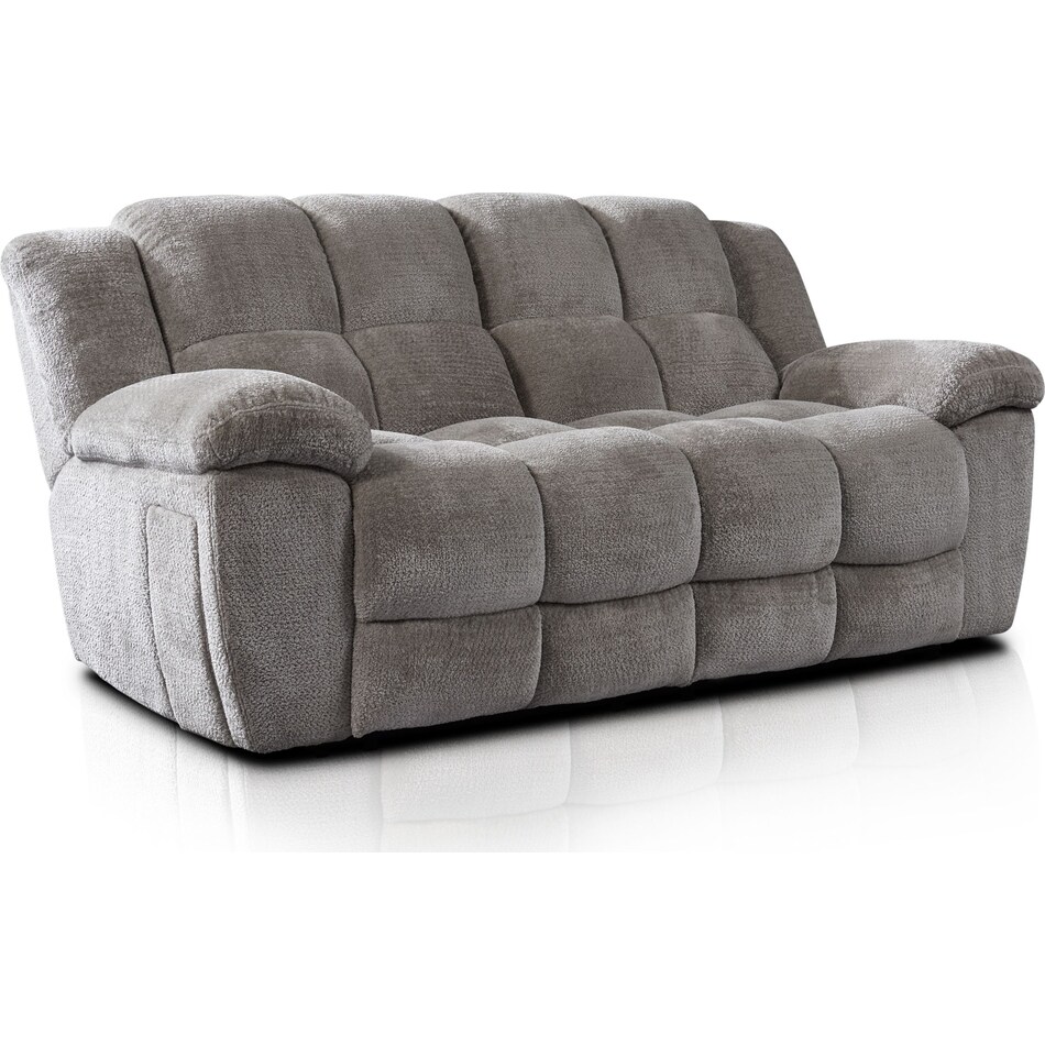 mellow gray manual reclining sofa   