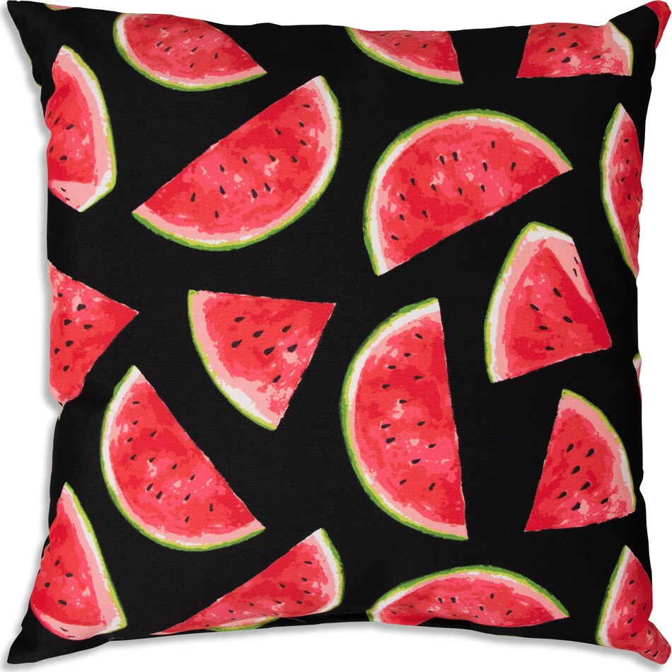 melon red black outdoor pillow   