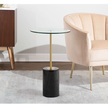 Melton Side Table - Black/Gold